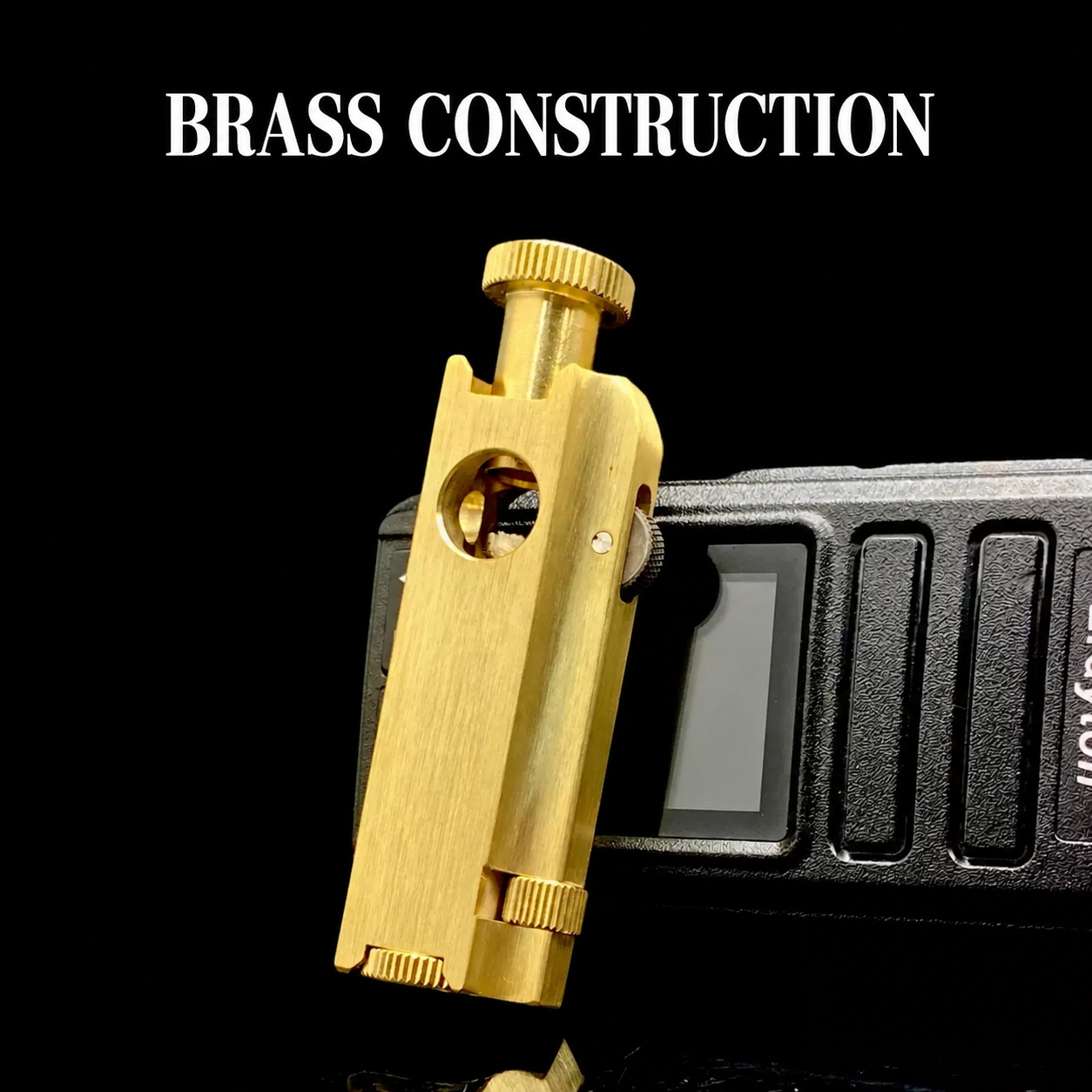 Soft flame pipe lighter brass construction detail